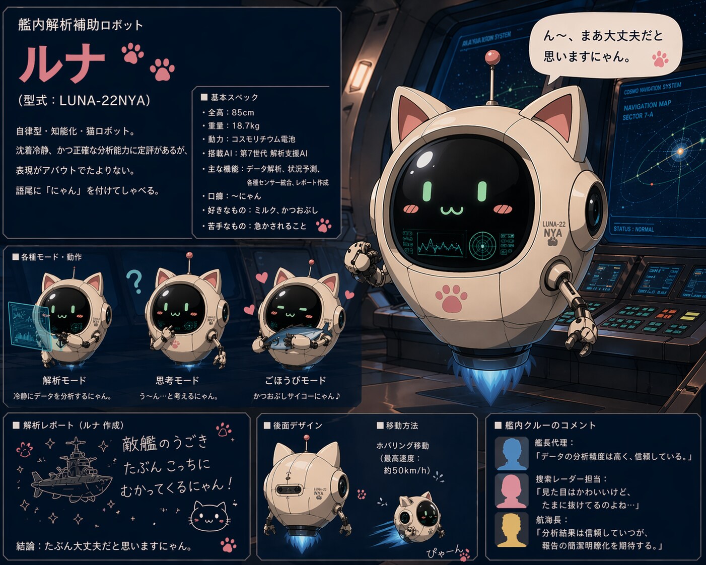 解析補助ネコ型ロボット ルナちゃん
