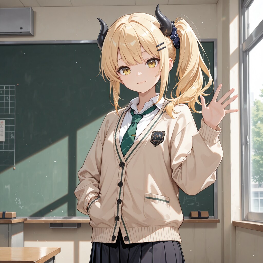 私立聖寧女学院の制服姿な女鬼高生さん