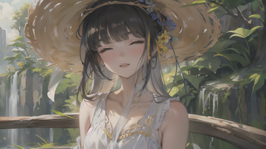 麦わら帽子の白ワンピ幻刃