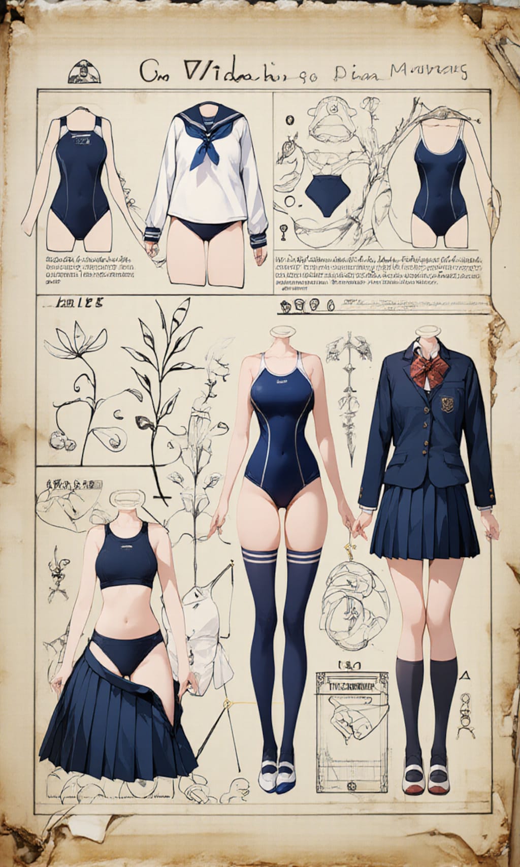 セーラー服スクール水着紺ハイソックス