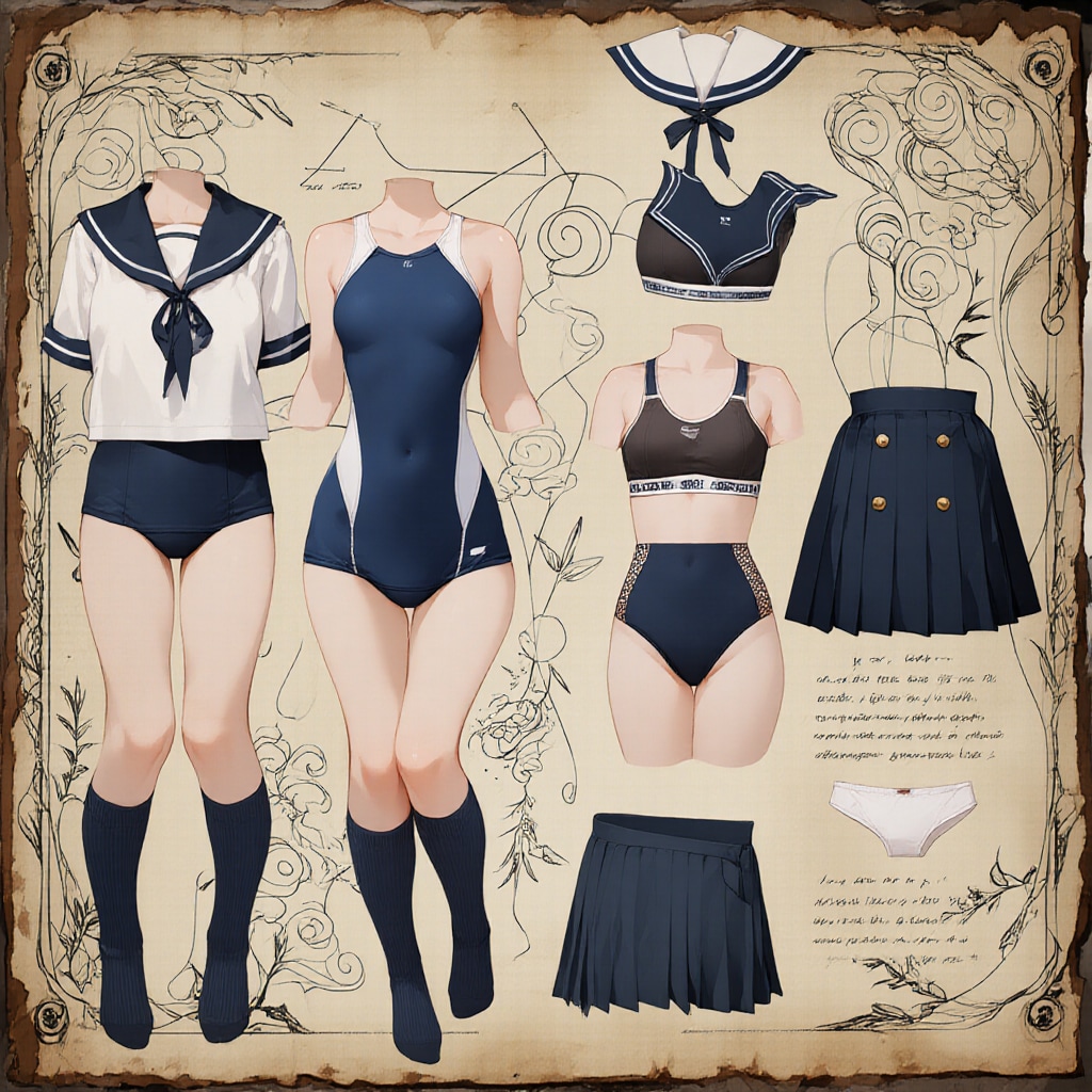 セーラー服スクール水着紺ハイソックス