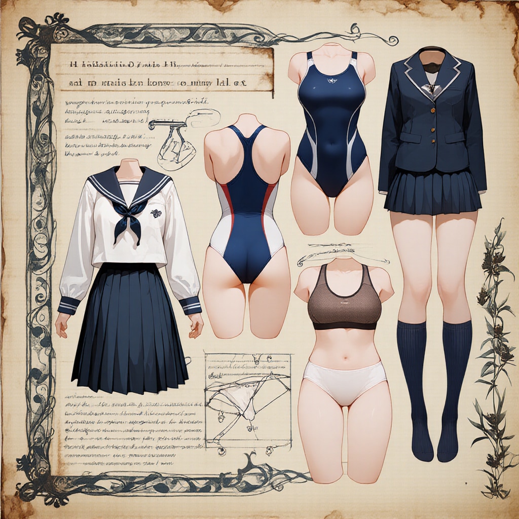 セーラー服スクール水着紺ハイソックス