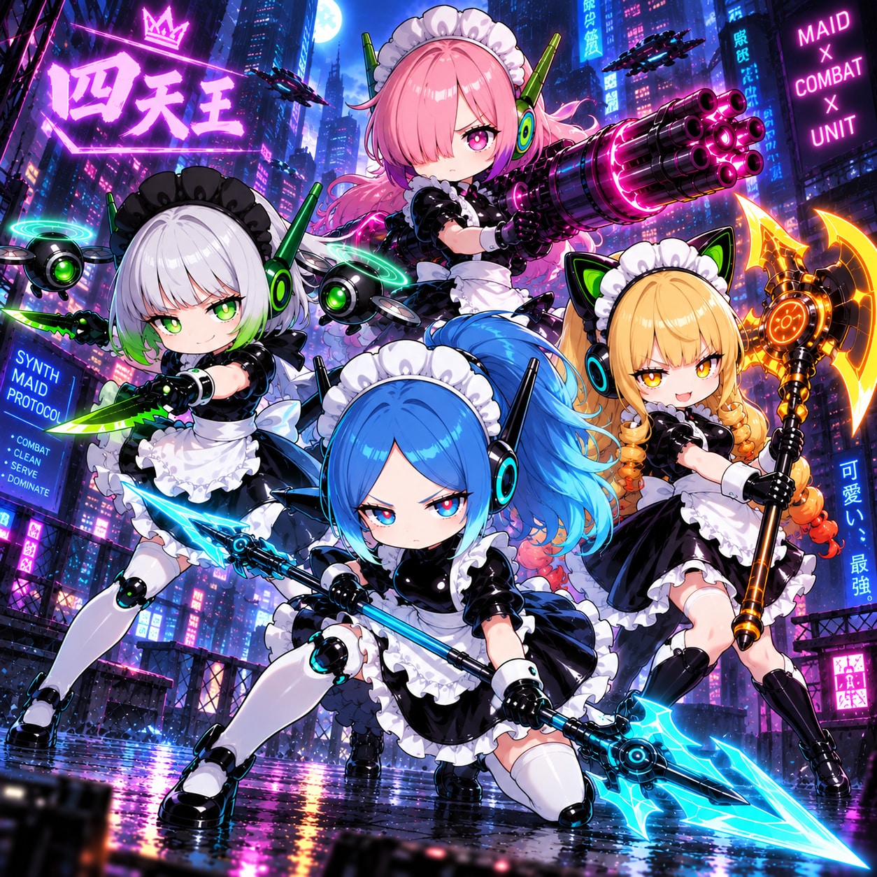 アンドロイドメイド四天王 | の人気AIイラスト・グラビア