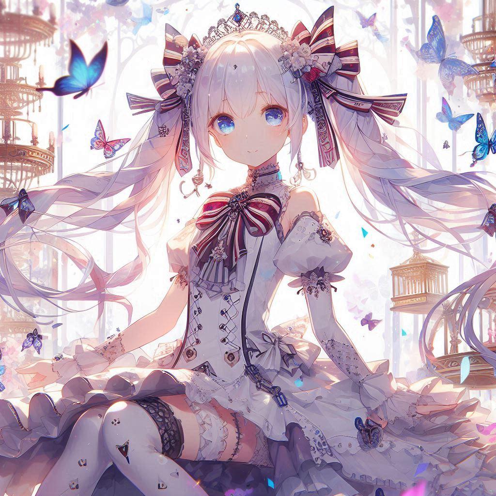 白髪の可愛い女の子【250】 | の人気AIイラスト・グラビア