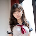 おへそが見えてる女子高生 2枚目