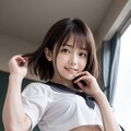 おへそが見えてる女子高生 3枚目