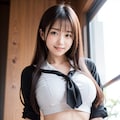 おへそが見えてる女子高生 11枚目