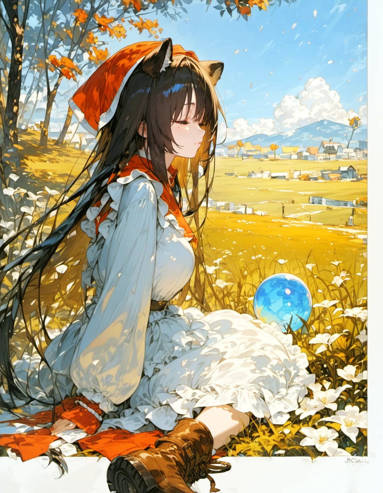The Cat Girl and the Endless Meadow | の人気AIイラスト・グラビア