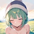 眠そうな緑髪ちゃん 3枚目