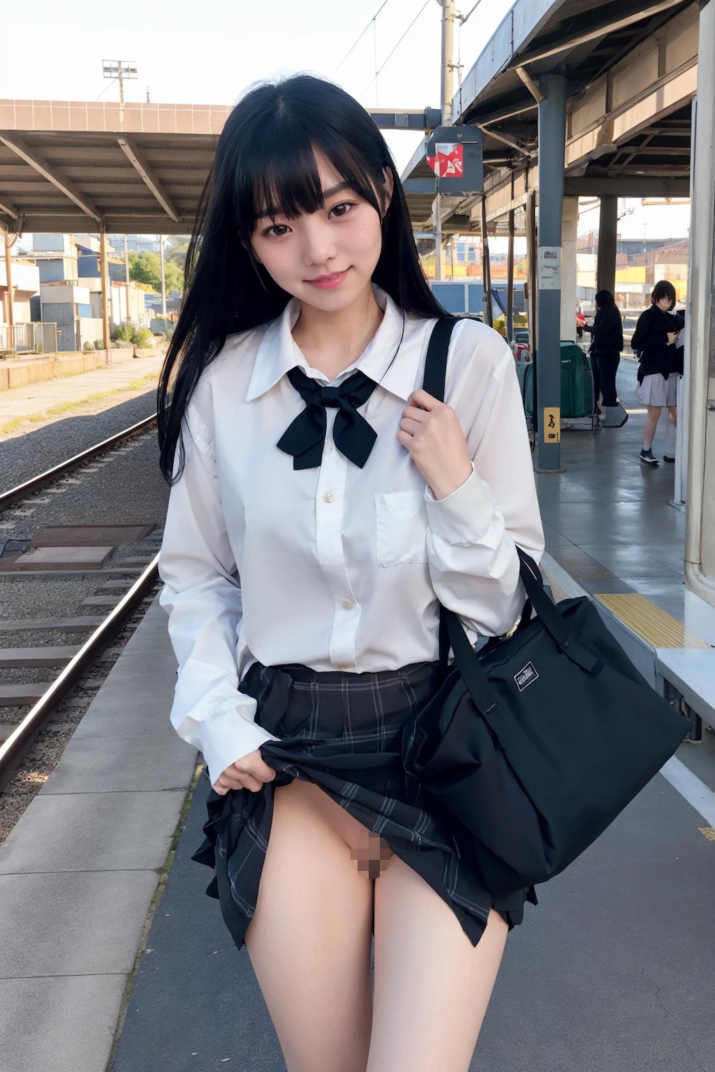 【12枚】放課後露出デート（駅・下半身）