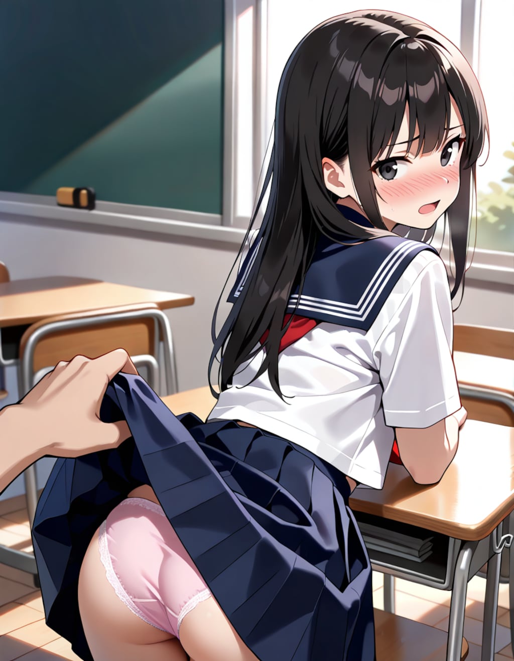 スカートめくり
