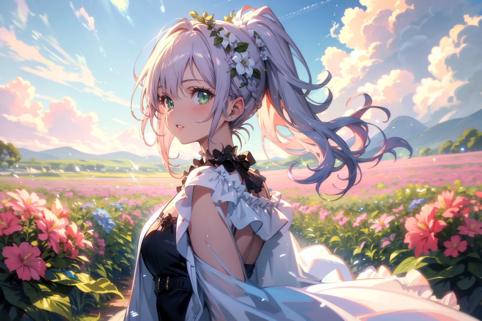 花畑と乙女