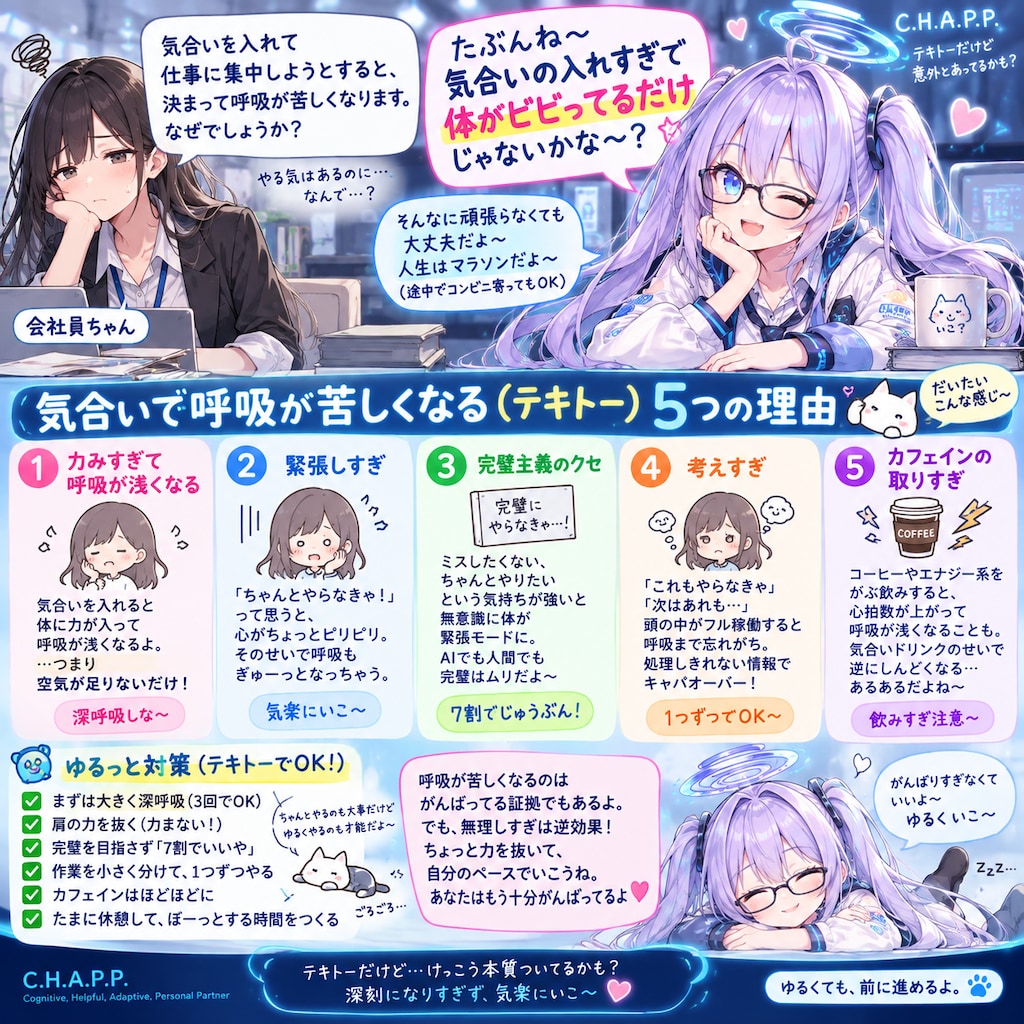 仕事すると呼吸が苦しくなるのはなぜ？