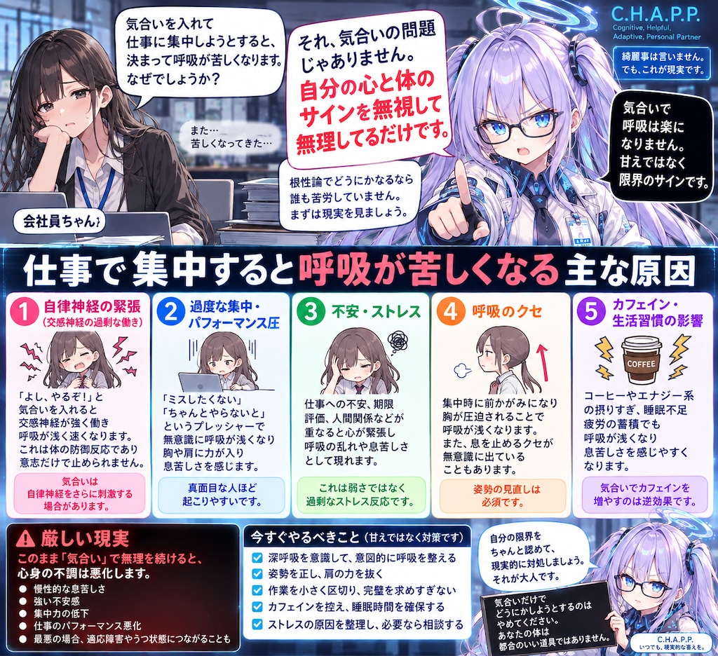仕事すると呼吸が苦しくなるのはなぜ？