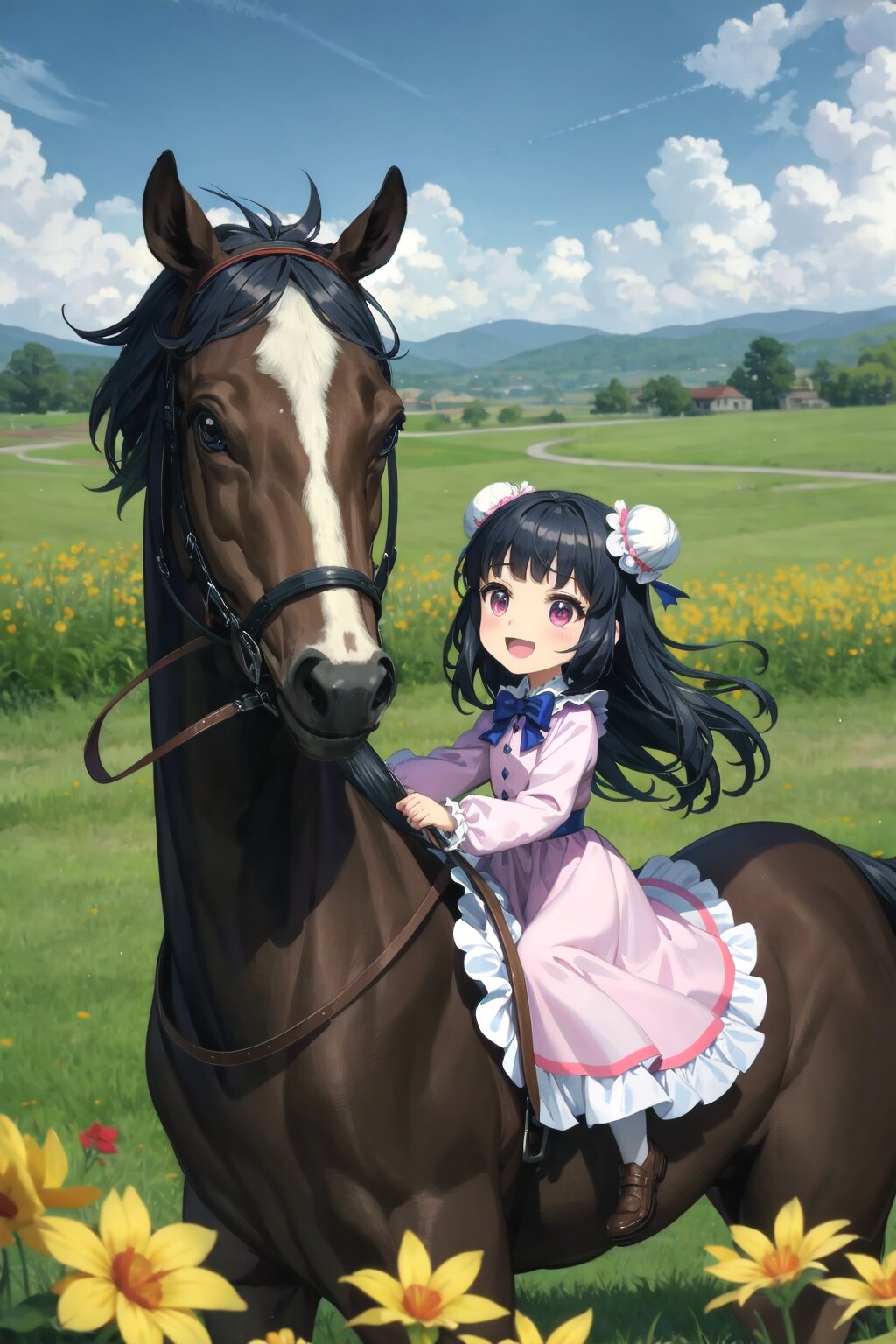 くろかみのおうまさんです