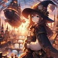 飛行船と魔法少女 ／ スチームパンク 2枚目