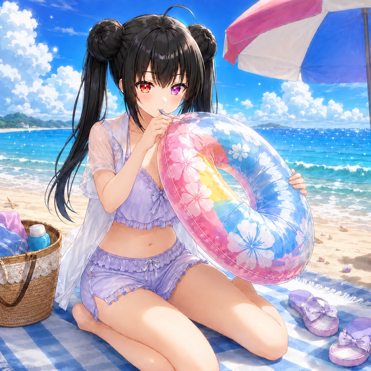 浮き輪奮闘記 | の人気AIイラスト・グラビア