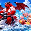 エメウルゴス様と夏を満喫 2枚目