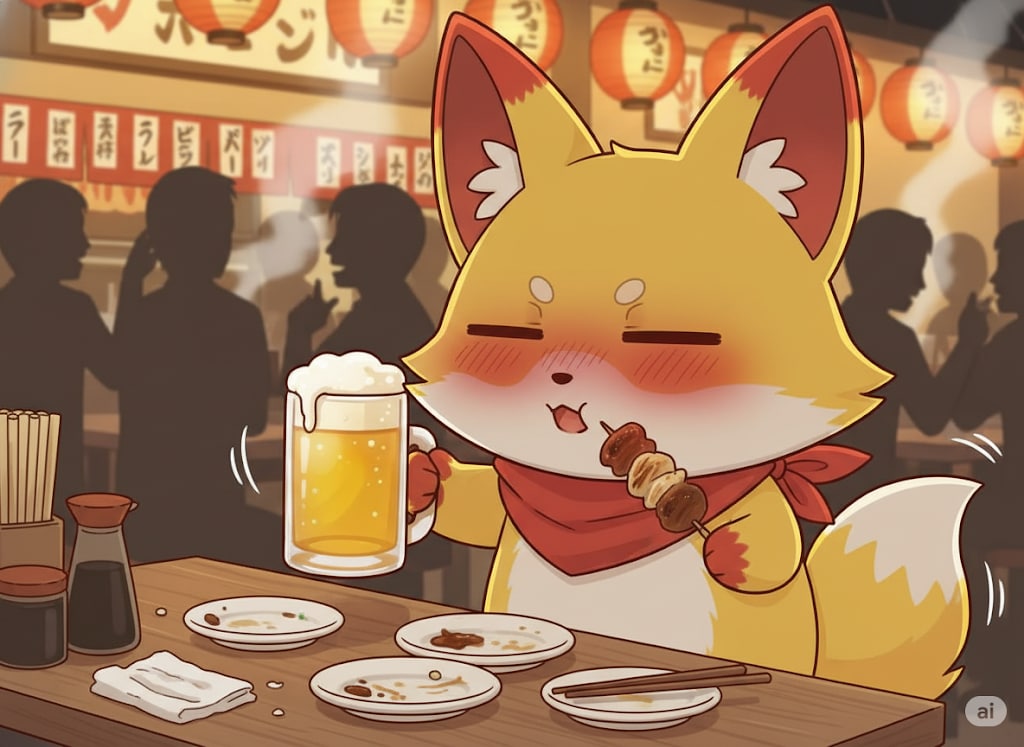 【狐独のグルメ】焼き鳥とビール