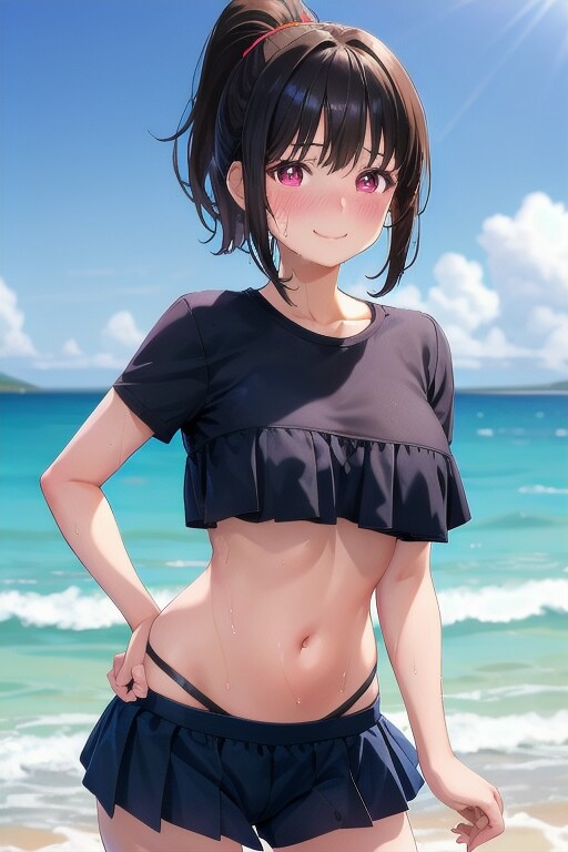 ショートポニテちゃん(海の日)