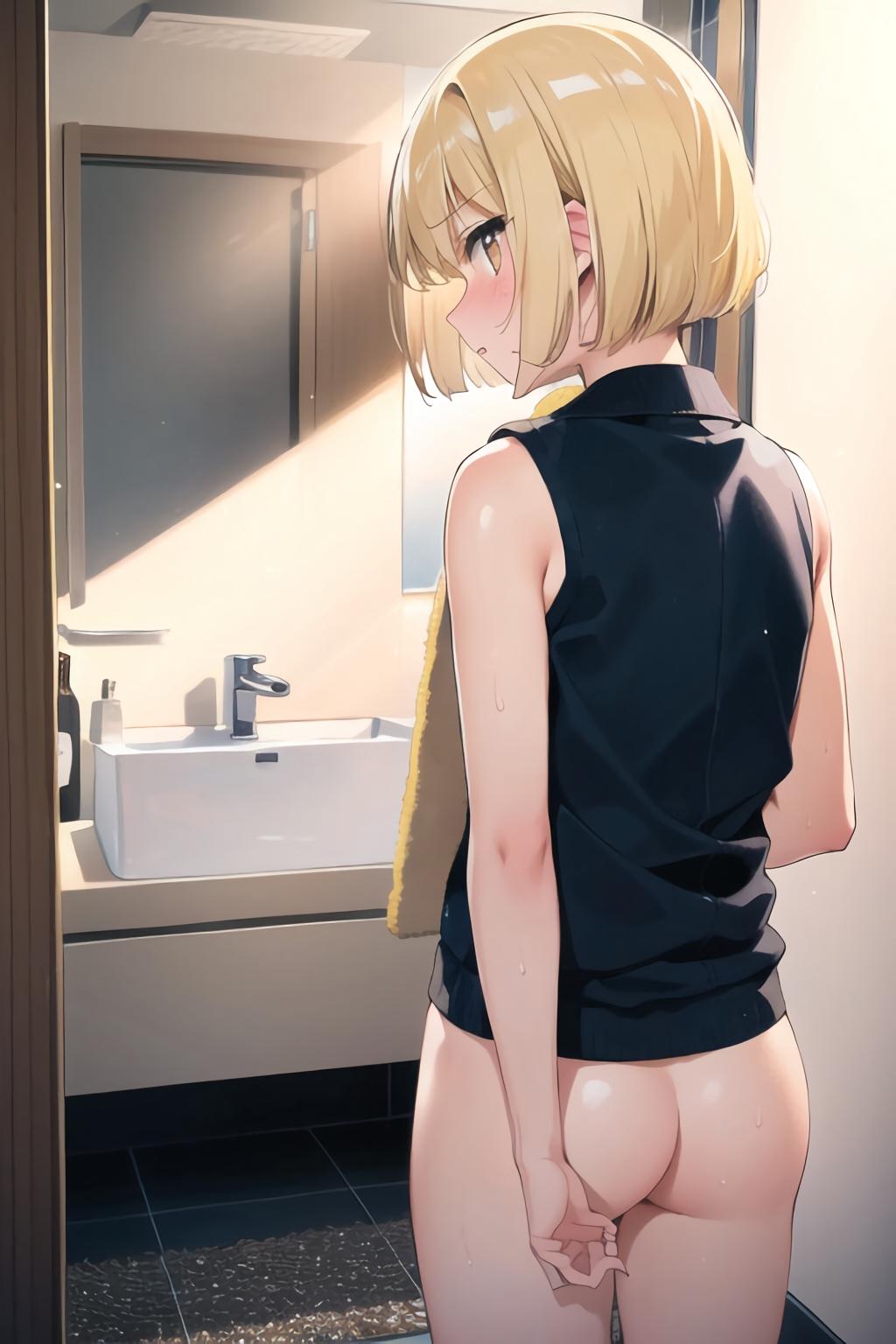 お風呂についてく