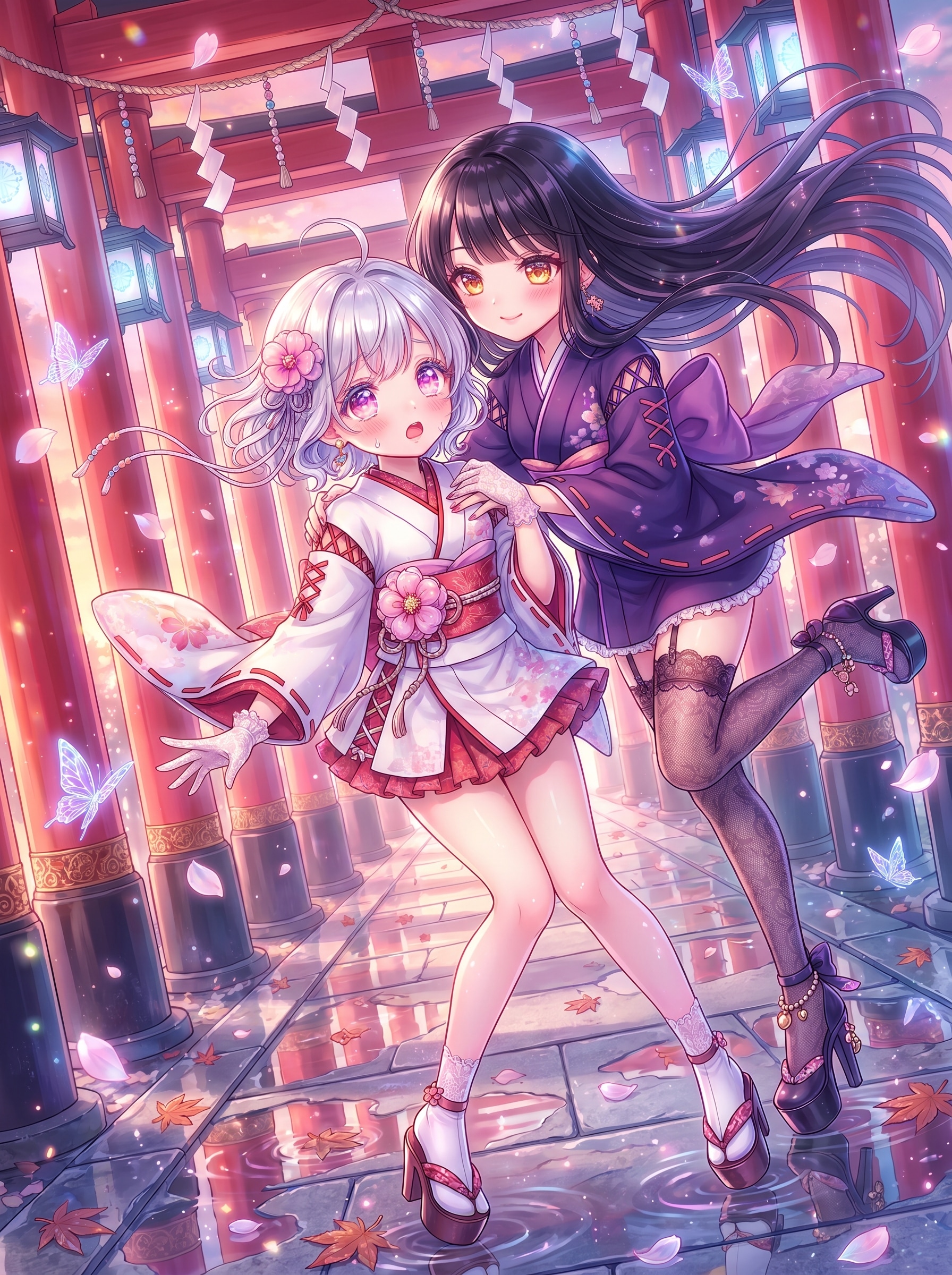 朱門に寄添う双華 | の人気AIイラスト・グラビア