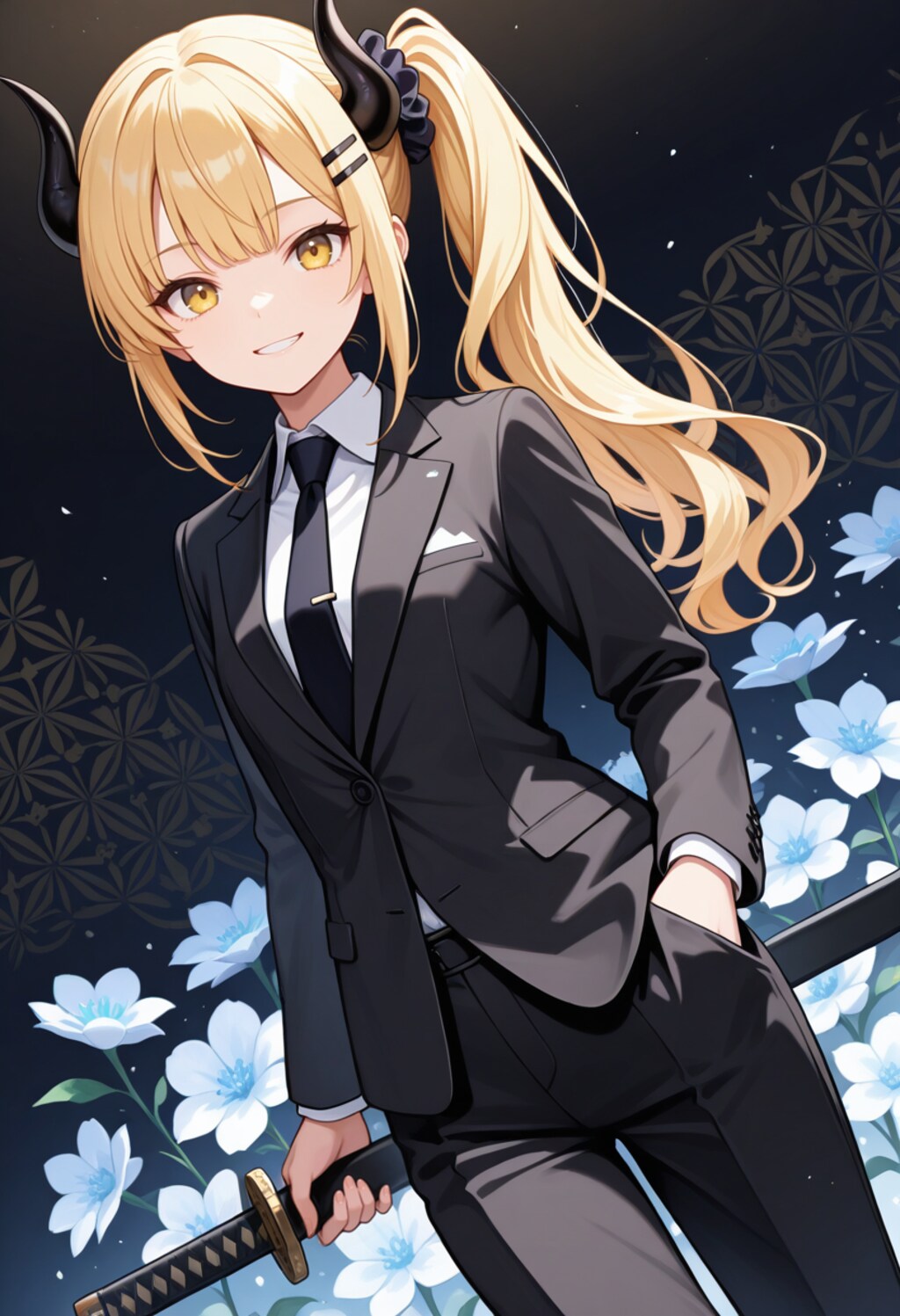 スーツと刀と女鬼高生さん