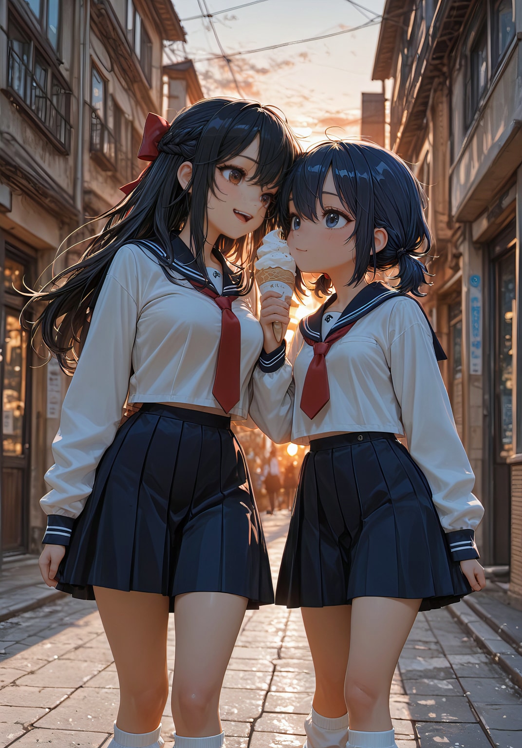 夕暮れ、親友の距離