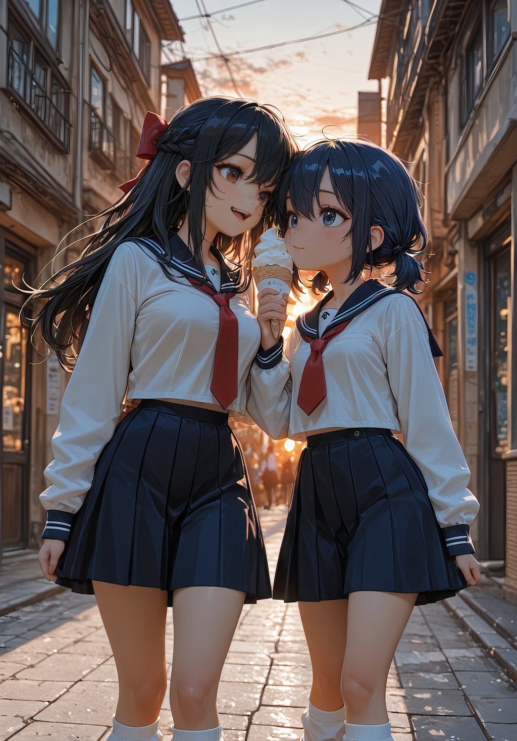 夕暮れ、親友の距離