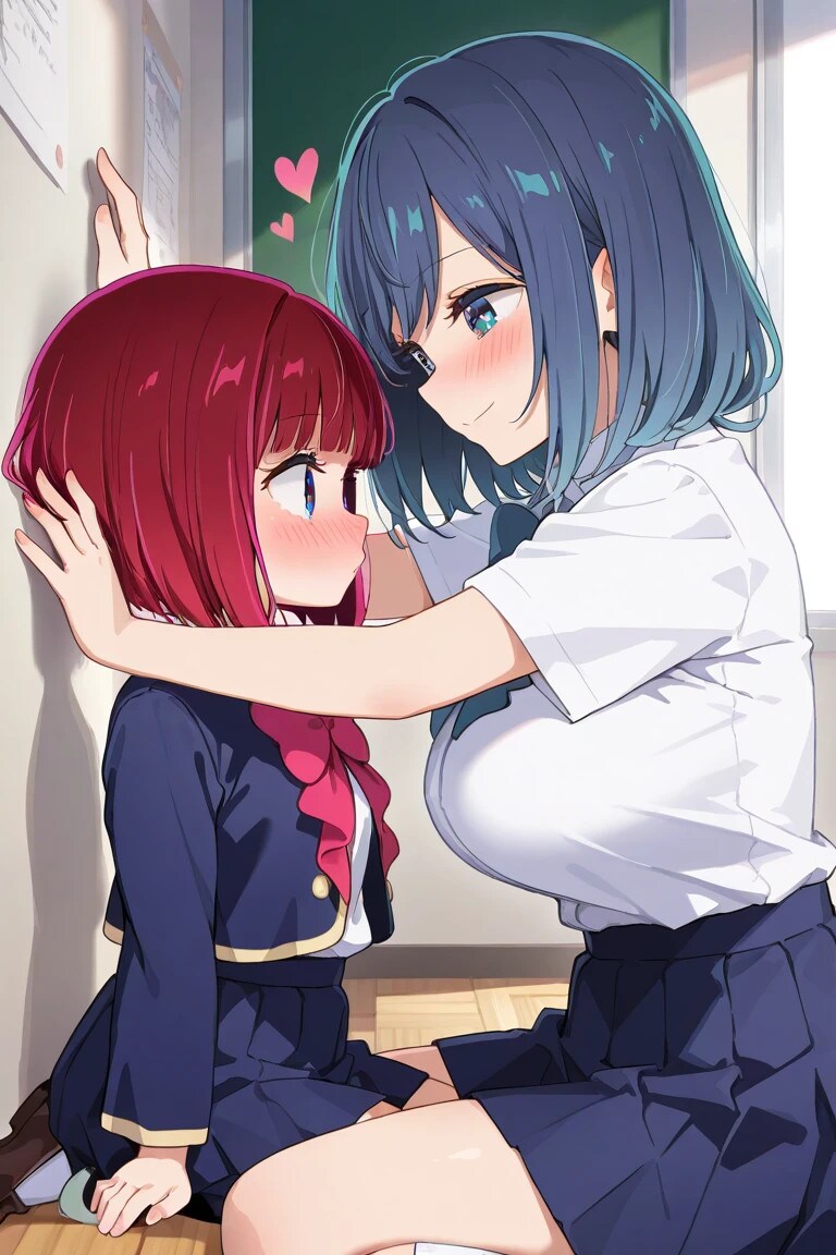 有馬かなに壁ドンをする黒川あかね