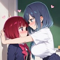 有馬かなに壁ドンをする黒川あかね 9枚目