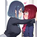 有馬かなに壁ドンをする黒川あかね 3枚目