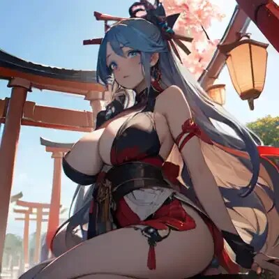 巫女四姉妹三女扇子
