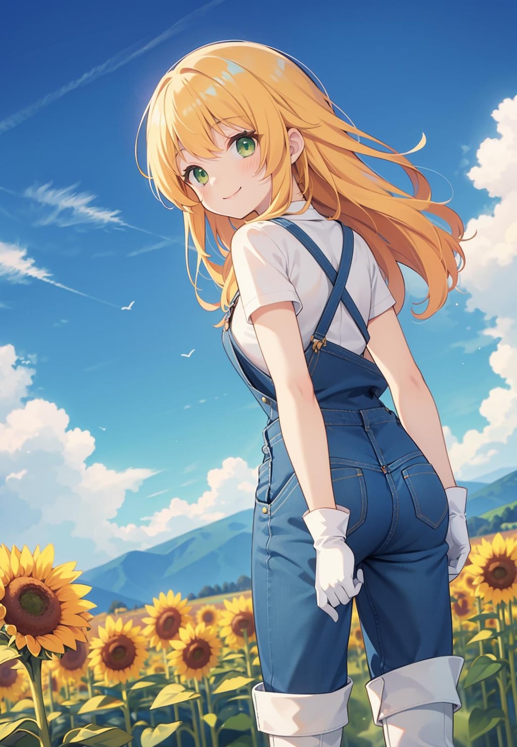 農業体験の軍手女子