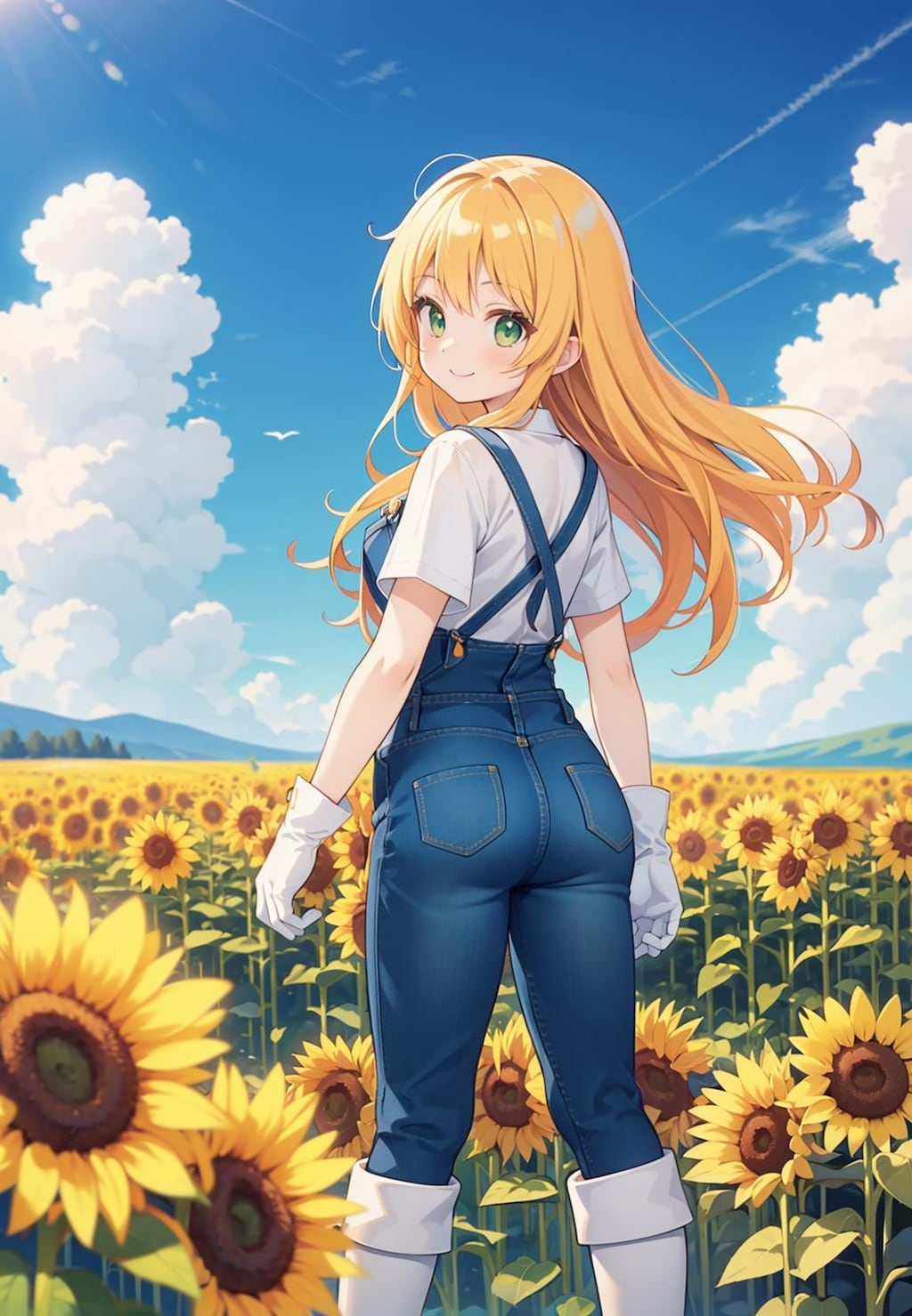 農業体験の軍手女子