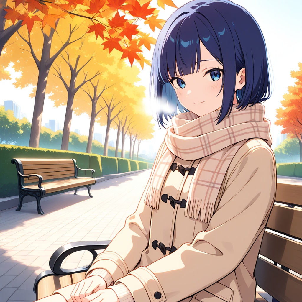 公園のベンチで