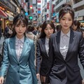 通勤中の秘書達💕 2枚目