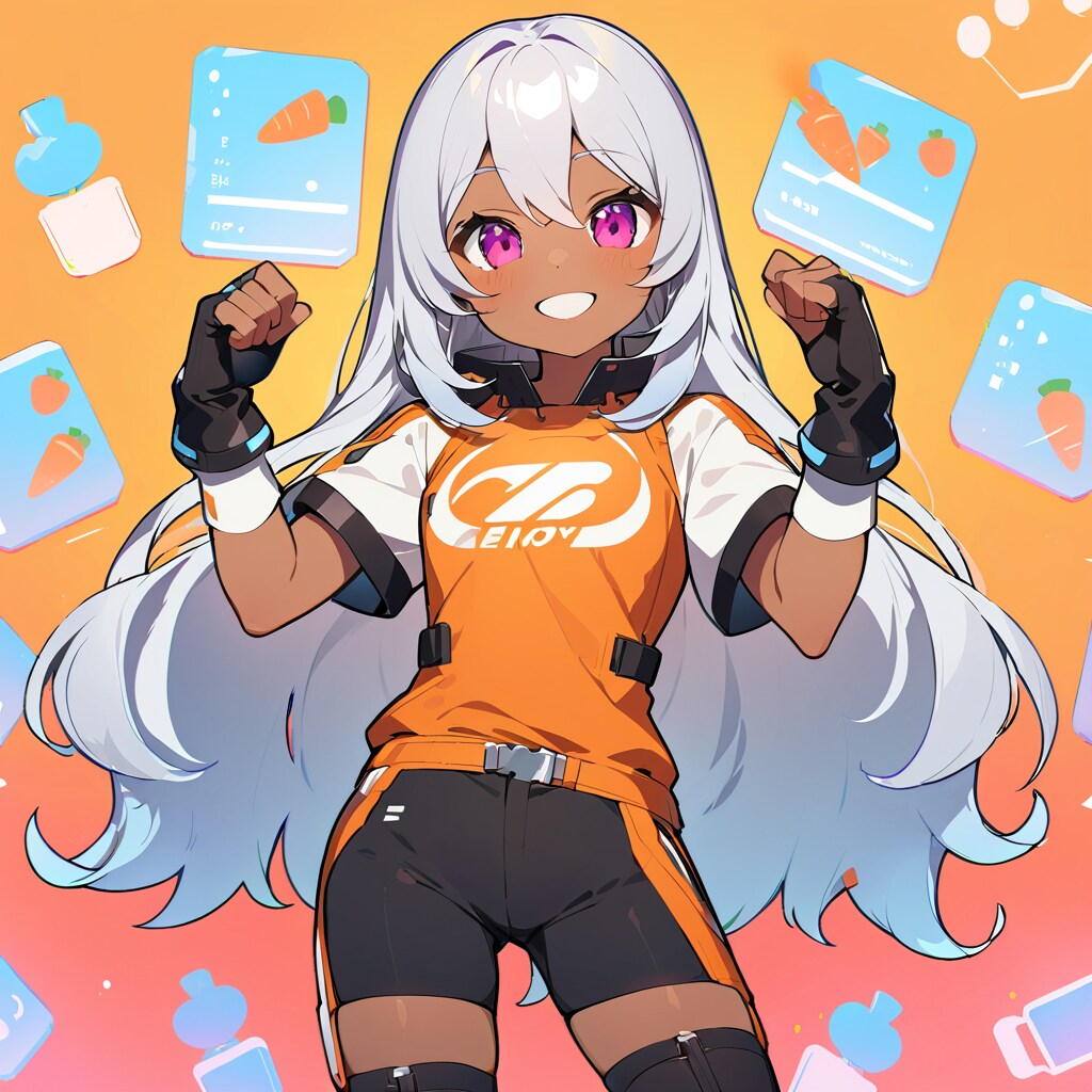 服と髪【橙】６枚