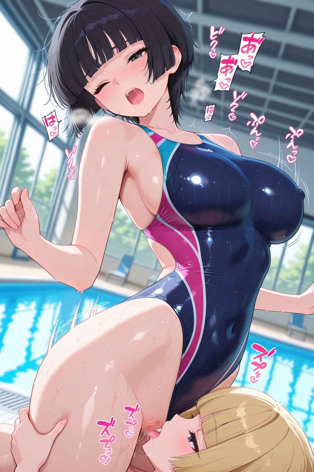 （DUPA生成）百合的おま〇こ舐めで金髪ちゃん💕・・日米友好の懸け橋になる♪