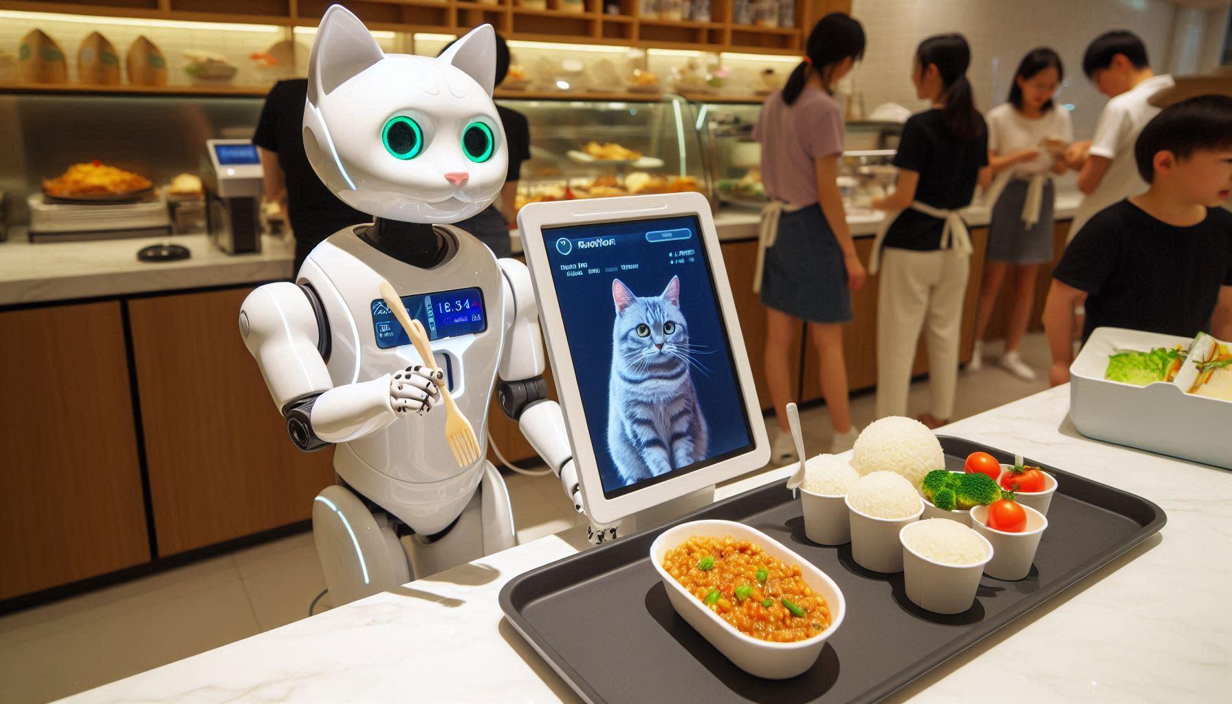 配膳の猫ちゃんロボ
