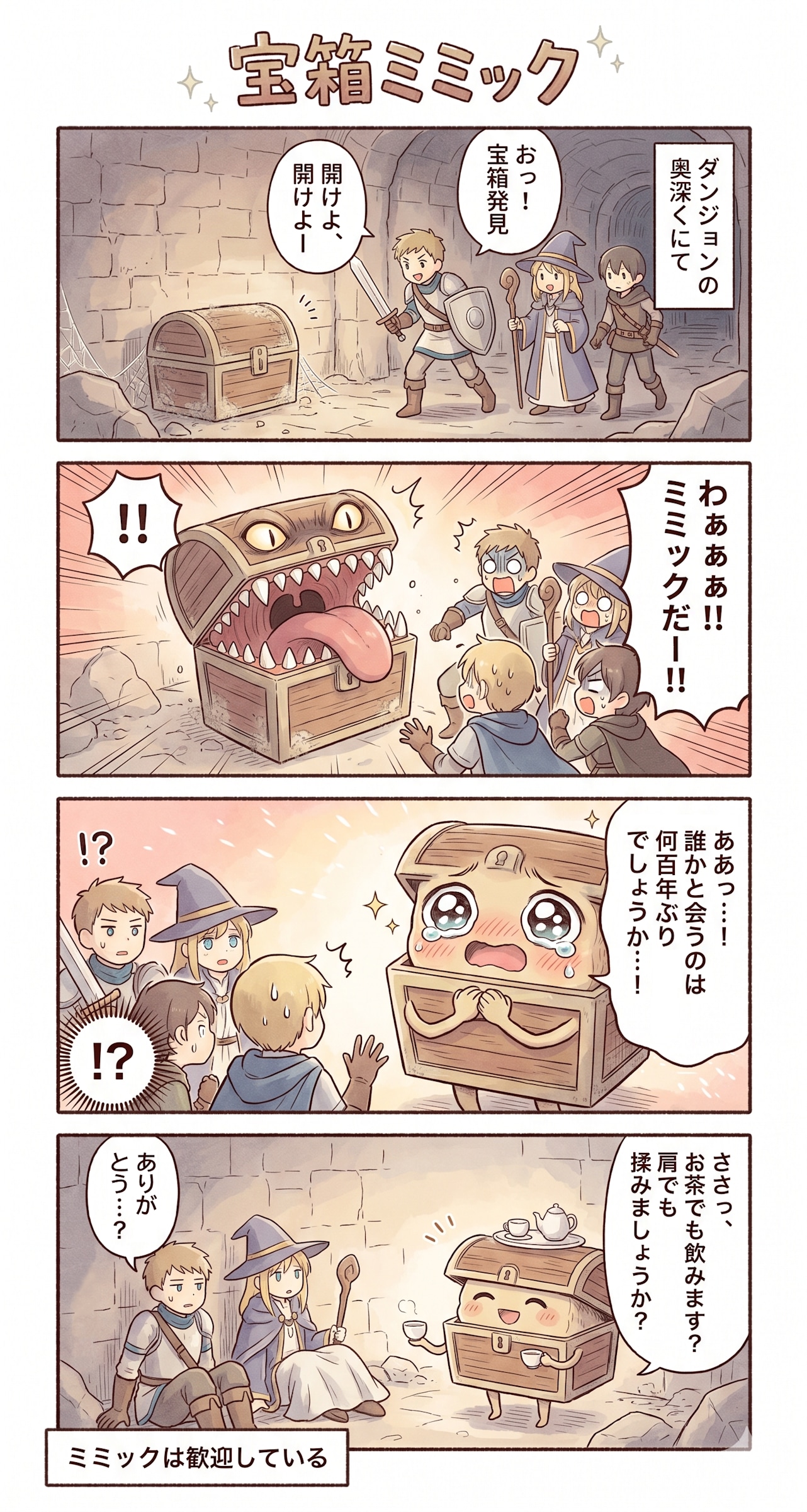 #52 ゆる日常4コマ・RPG編「宝箱ミミック」