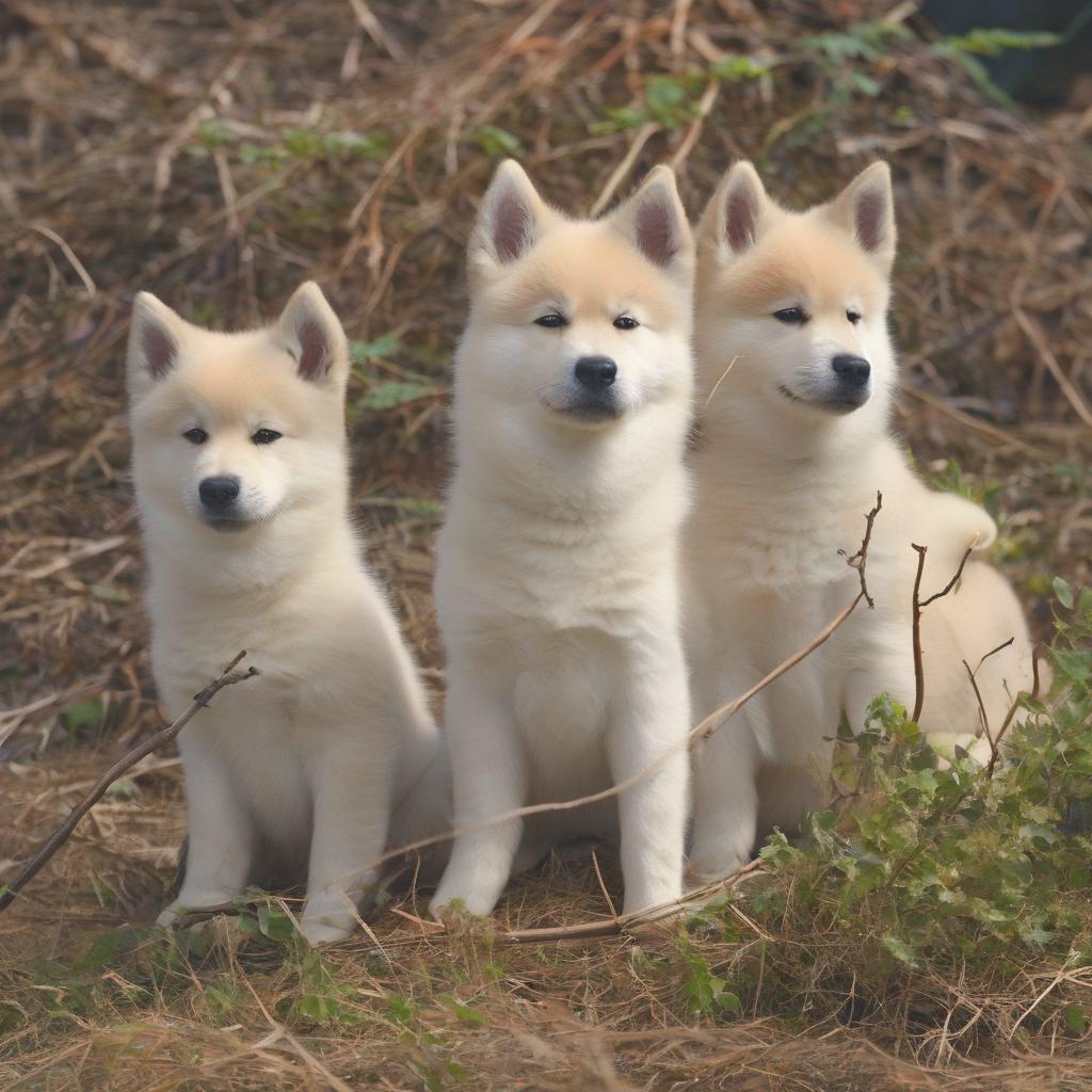 三つ子の犬