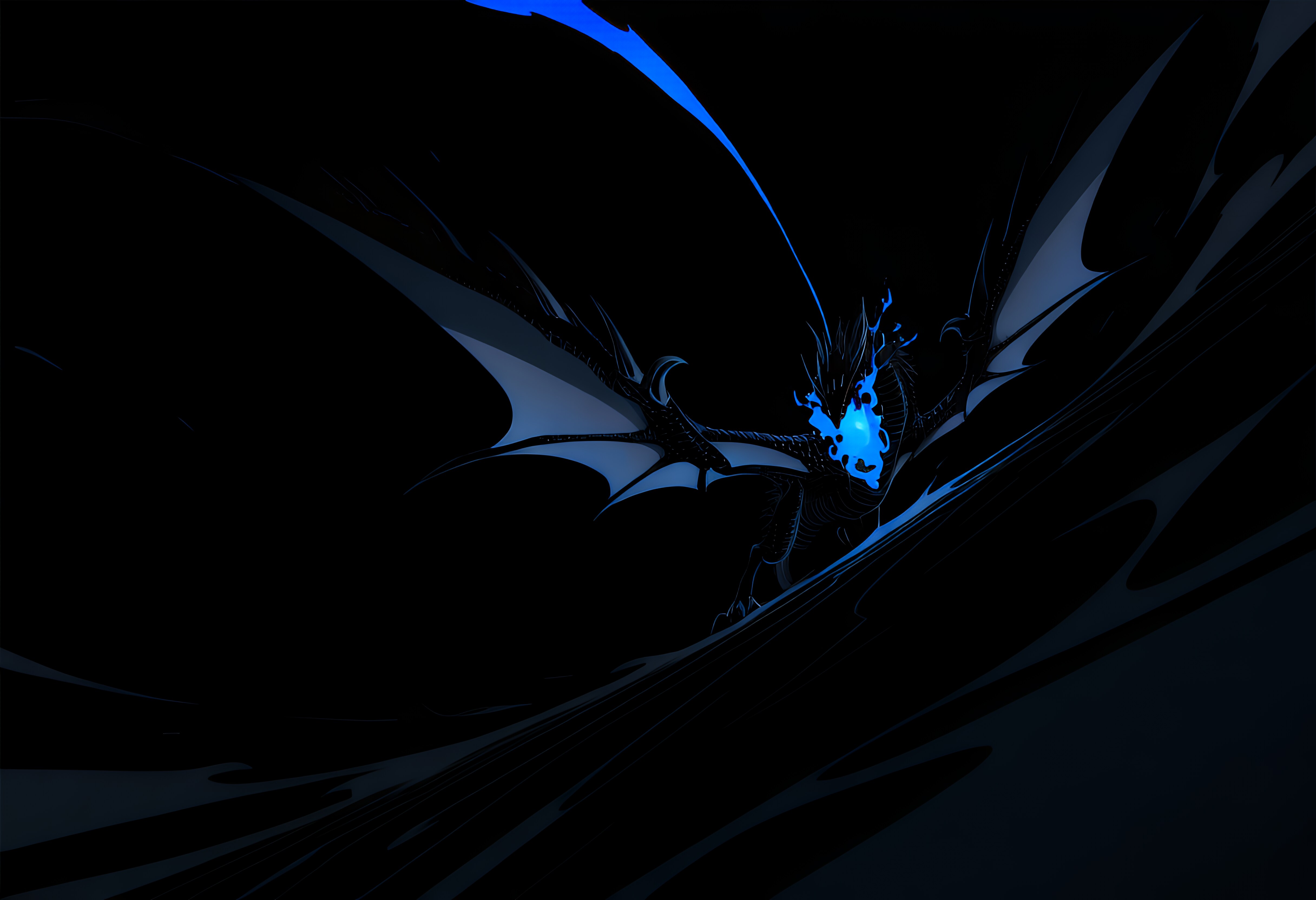 蒼い炎の黒い竜