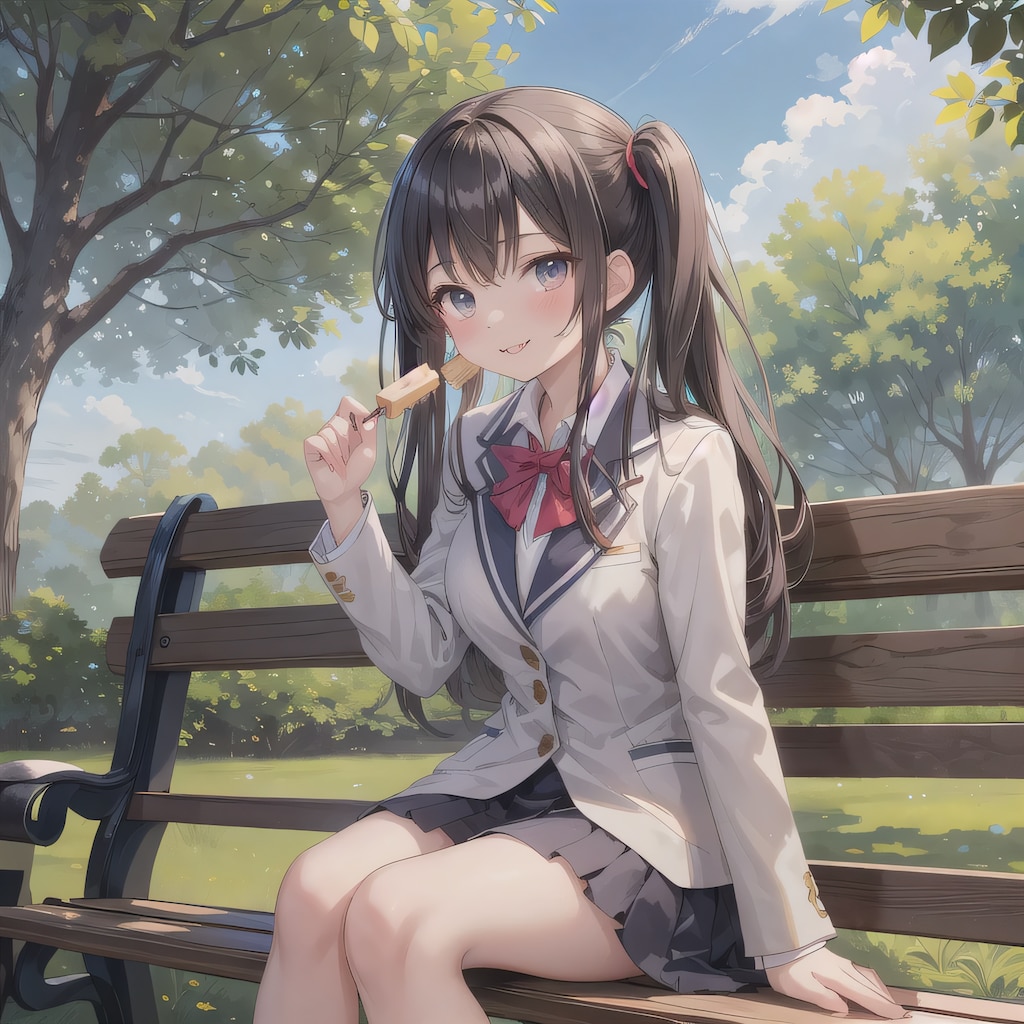 黒髪ツインテでブレザーの少女３