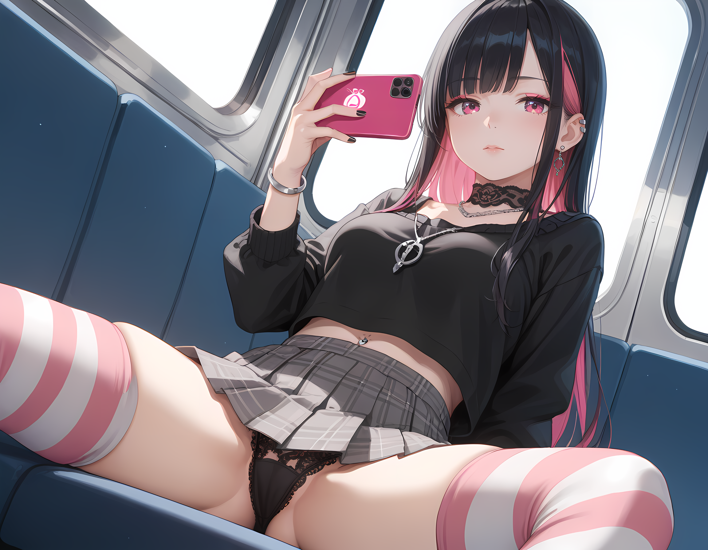 ゴス系少女の見せつけパンチラ