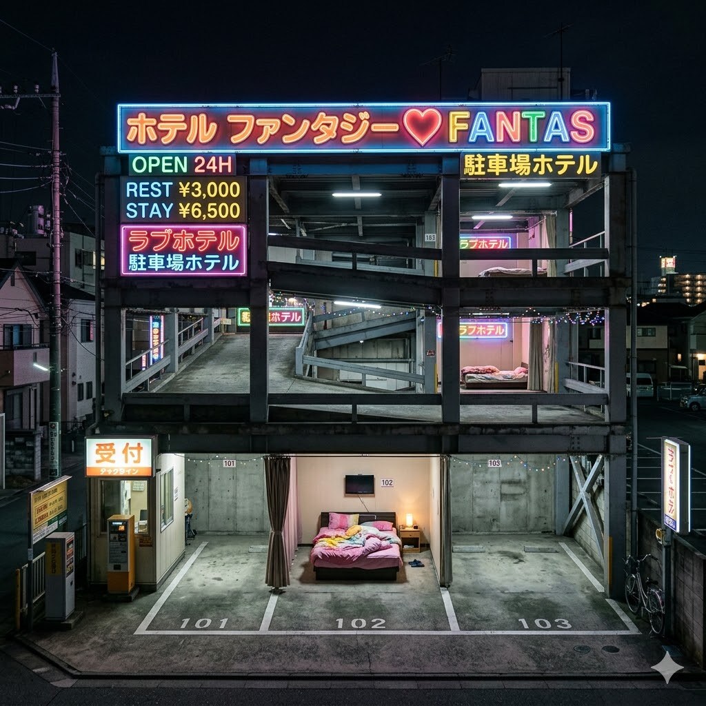 立体駐車場ラブホテル
