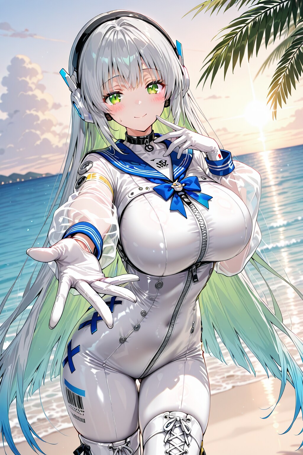 White sailor bodysuit