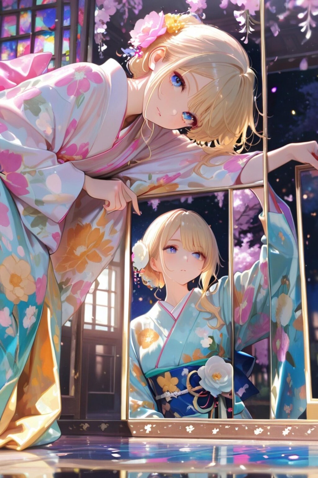 着物の金髪ちゃん