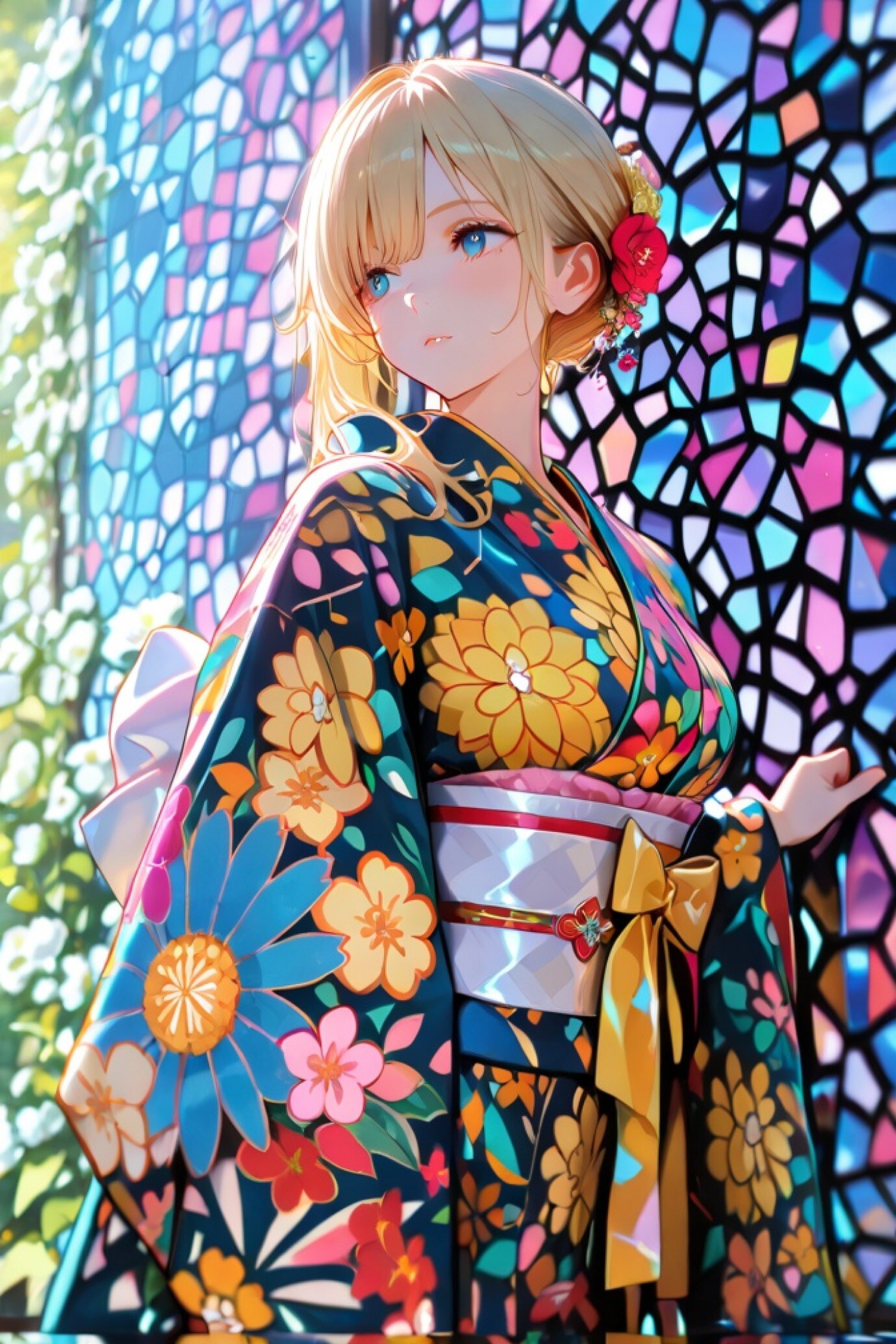 着物の金髪ちゃん | の人気AIイラスト・グラビア