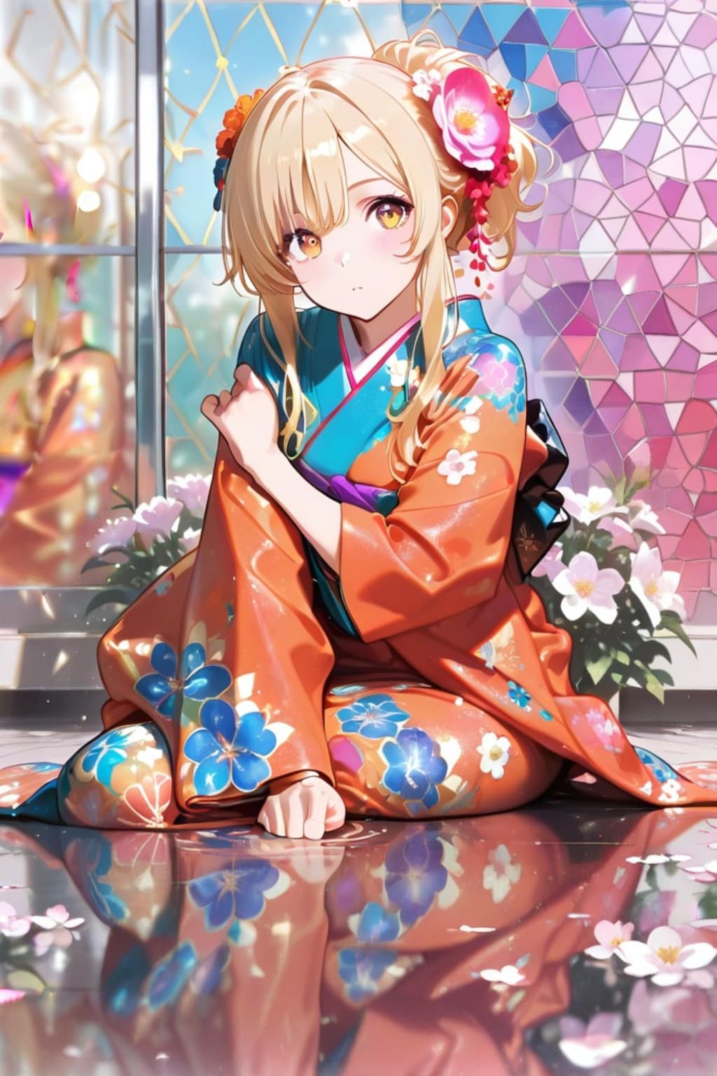 着物の金髪ちゃん